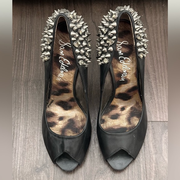 Sam Edelman Studded Open Toe Pumps - Picture 3 of 3